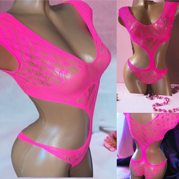 Cute!Bodysuit l Lingerie l Pink, Red, Baby Blue l New - Picture 1 of 5